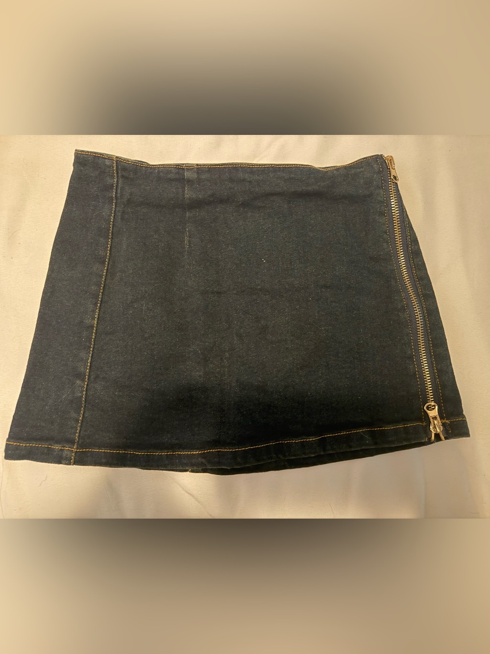 Dark Blue Denim zip up Skirt